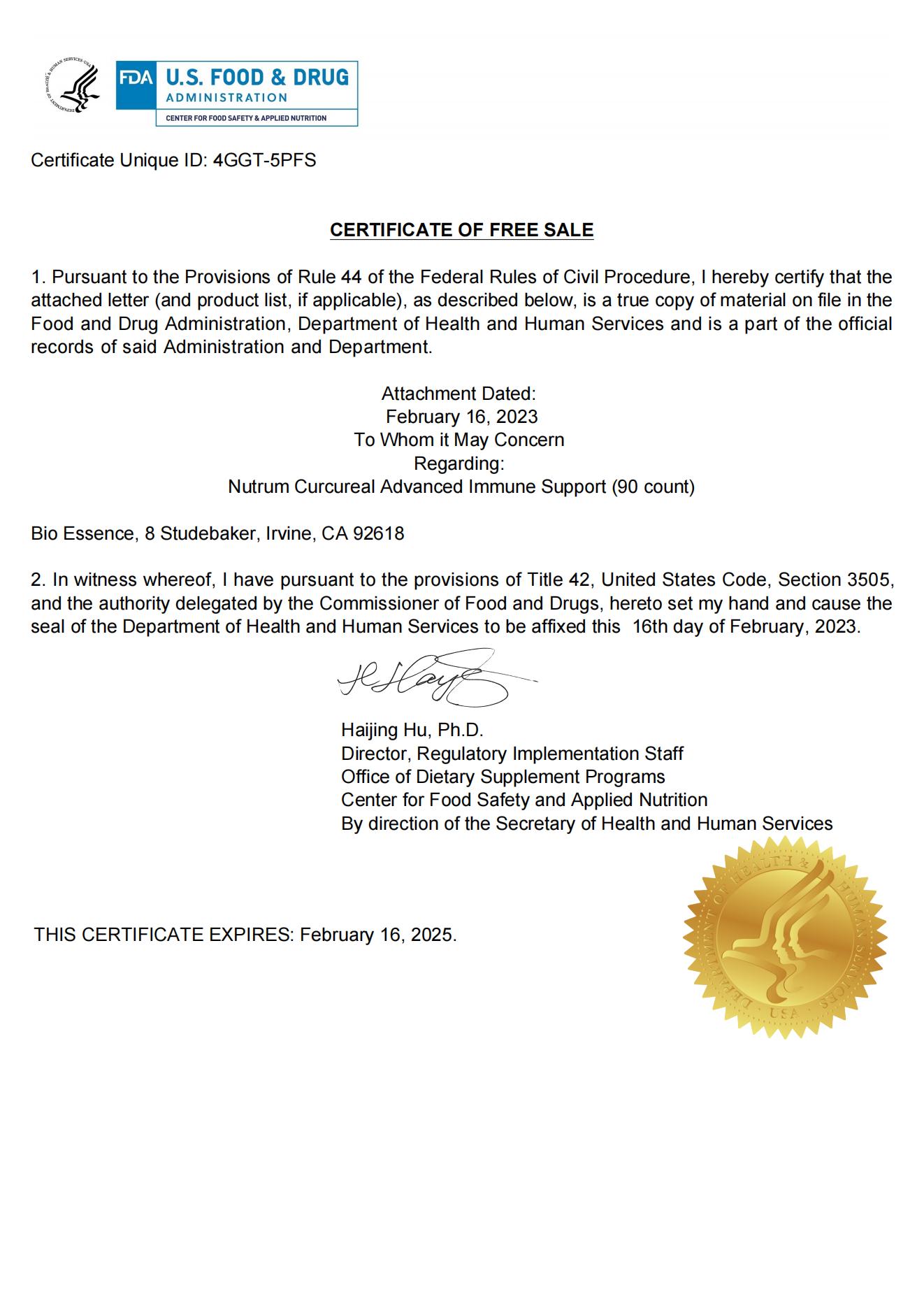 Certificate of Free Sale_Curcureal Advanced Immune Support_Nutrum_01.jpg